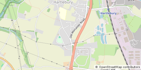 Map of Hartlebury, Worcestershire