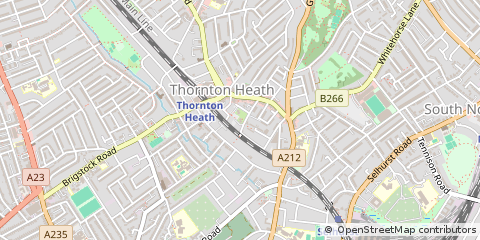 Map of Thornton Heath, Surrey