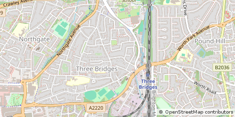 Map of Crawley Sussex