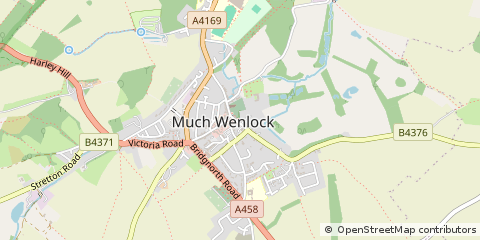 Map of Much Wenlock, Shropshire