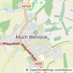 Map of Much Wenlock, Shropshire