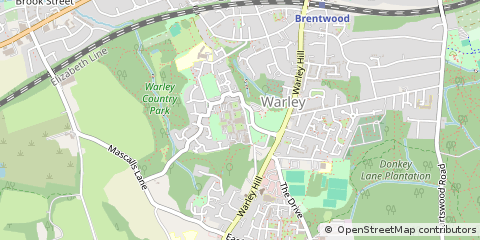 Map of Brentwood, Essex
