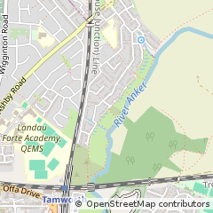 Map of Tamworth, Staffordshire
