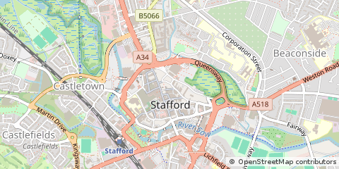 Map of Stafford, Staffordshire
