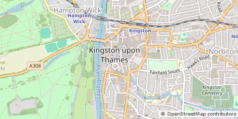 Map of Kingston Upon Thames, Surrey