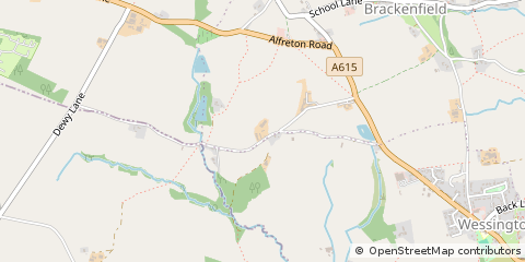 Map of Brackenfield, Derbyshire
