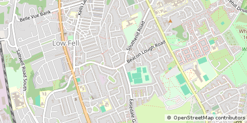 Map of Gateshead, Tyne & Wear