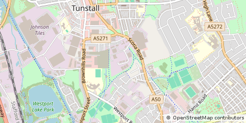 Map of Tunstall, Staffordshire