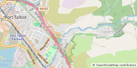 Map of Port Talbot, West Glamorgan