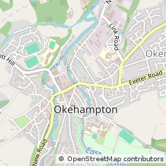 Map of Okehampton, Devon
