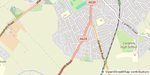 Map of Pontefract, West Yorkshire