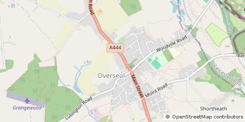 Map of Swadlincote, Derbyshire