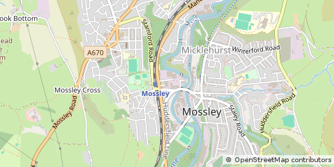 Map of Ashton Under Lyne, Lancashire