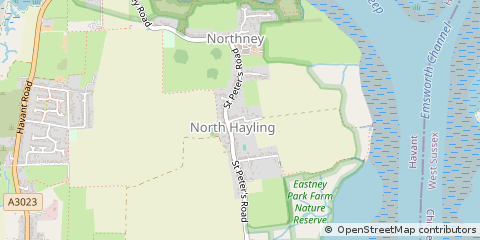 Map of Hayling Island, Hampshire