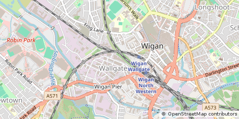 Map of Wigan, Lancashire