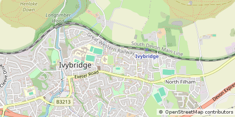 Map of Ivybridge, Devon