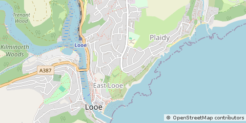 Map of East Looe, Devon