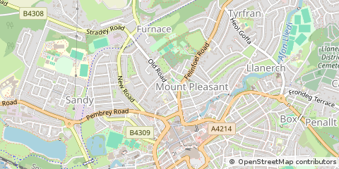Map of Llanelli, Dyfed