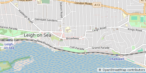 Map of Leigh-on-SEA, Essex