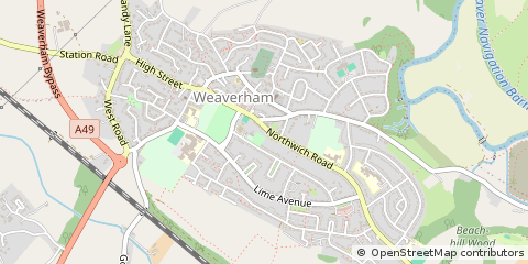 Map of Weaverham, Cheshire