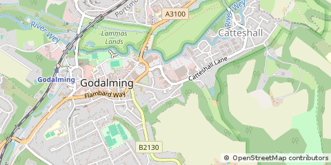 Map of Godalming, Surrey