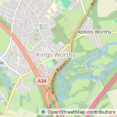 Map of Kingsworthy, Winchester, Hants