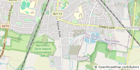 Map of Burgess Hill, West Sussex