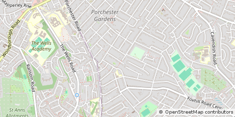 Map of Nottingham, Nottinghamshire