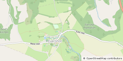 Map of Evershot, Dorset