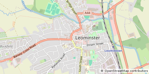 Map of Leominster, Herefordshire