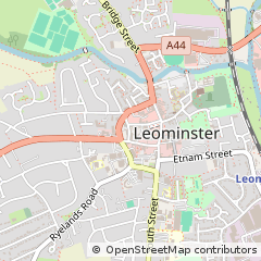 Map of Leominster, Herefordshire
