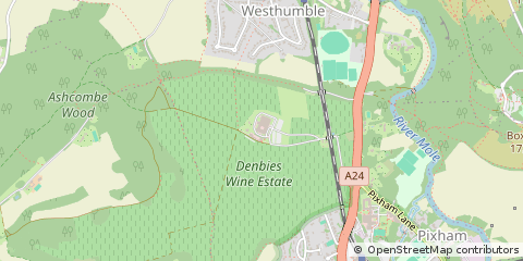 Map of Dorking, Surrey
