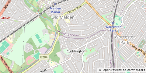 Map of Worcester Park