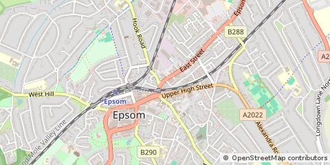Map of Epsom, Surrey