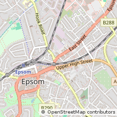 Map of Epsom, Surrey