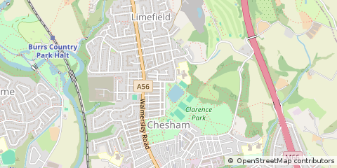 Map of Bury, Lancashire
