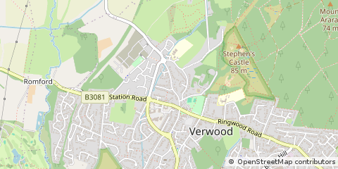 Map of Verwood, Dorset