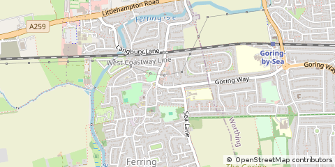 Map of Ferring, West Sussex