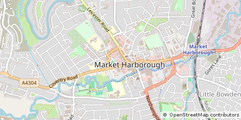 Map of Market Harborough, Leicestershire