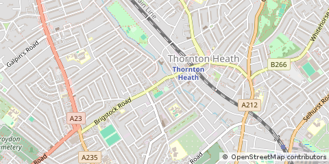 Map of Thornton Heath, Surrey
