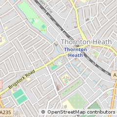 Map of Thornton Heath, Surrey