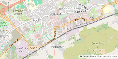 Map of Redruth, Cornwall