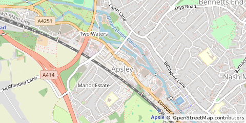 Map of Hemel Hempstead, Hertfordshire