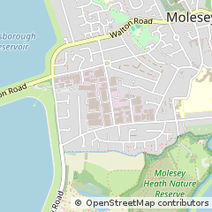 Map of West Molesey, Surrey