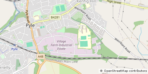Map of Bridgend, MID Glamorgan
