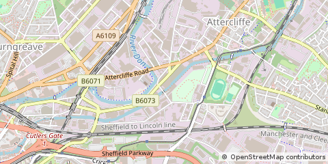Map of Sheffield, South Yorkshire