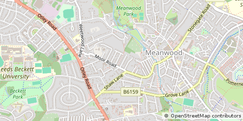 Map of Leeds, West Yorkshire