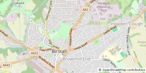 Map of Birstall, West Yorkshire