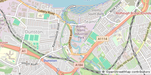 Map of Gateshead, Tyne and Wear
