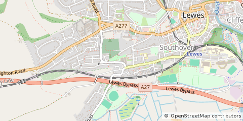 Map of Lewes, East Sussex